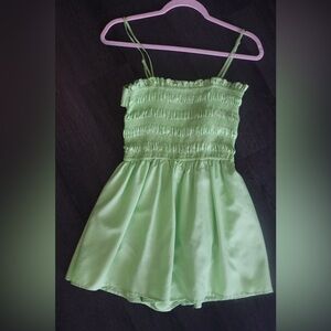 Green Back Detailed Romper Size: Small